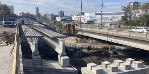 Возведение новых пролётов моста по улице Минаева должны завершить к концу декабря