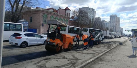 За 14 апреля в Ульяновске отремонтировали свыше 1400 кв. м дорог