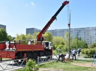 В Ульяновске установили композитные опоры освещения в Заволжье