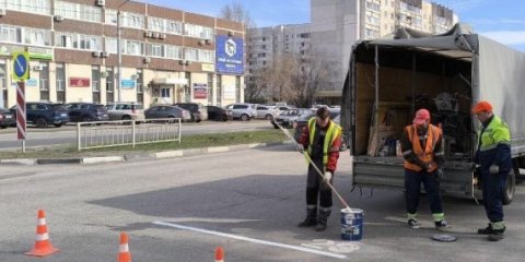 На дорогах Ульяновска наносят разметку