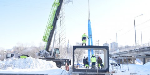 У моста по улице Минаева приступили к сооружению последнего велопешеходного тоннеля
