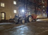За ночь в Ульяновске для обработки тротуаров использовано 18 тонн пескосоляной смеси и реагентов 