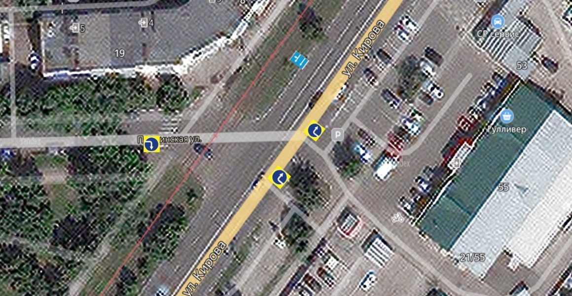 У перекрёстка улиц Кирова и Пушкинской запретят левые повороты