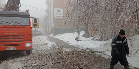 В Ульяновске вывезено 620 кубометров сломанных ледяных дождём веток