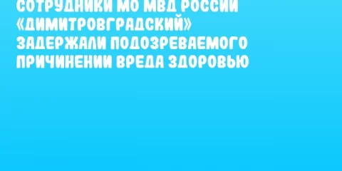 Сотрудники МО МВД России «Димитровградский» задержали подозреваемого причинении вреда здоровью