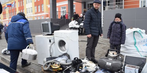 В День Земли ульяновские лицеисты собрали 800 кг электротехнических отходов