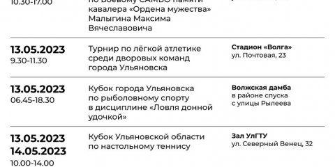 Настольный теннис, самбо и рыболовный спорт: афиша спортивных мероприятий в Ульяновске на выходные