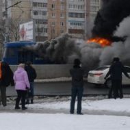 В Ульяновске во время движения загорелся трамвай