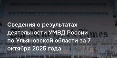 Сведения о результатах деятельности УМВД России по Ульяновской области за 7 октября 2025 года