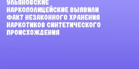Ульяновские наркополицейские выявили факт незаконного хранения наркотиков синтетического происхождения