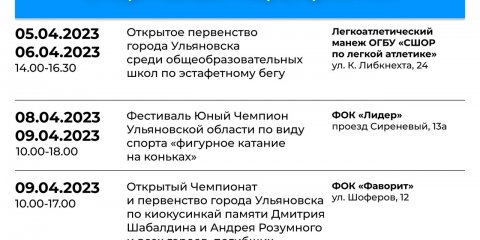 Первенство по бегу и фестиваль по фигурному катанию: афиша городских спортивных мероприятий