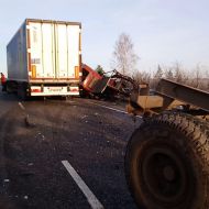 ДТП в Ульяновской области. Скания врезалась в трактор