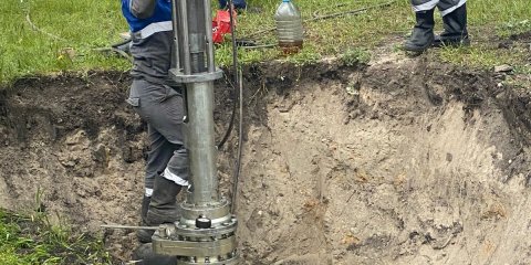 Возле моста на Минаева производится переврезка газопровода