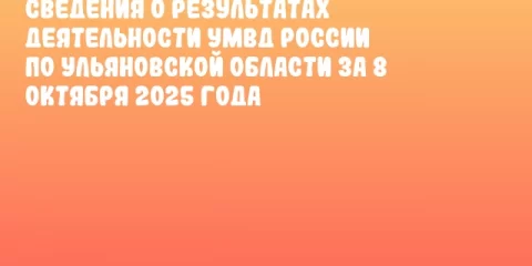 Сведения о результатах деятельности УМВД России по Ульяновской области за 8 октября 2025 года
