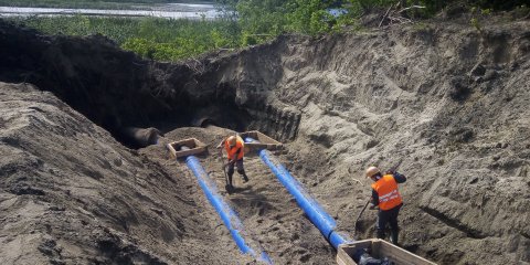 Для возведения моста, соединяющего улицы Шевченко и Смычки, перенесён участок канализации