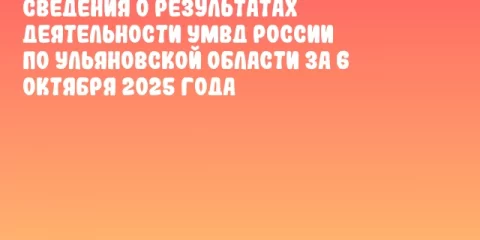 Сведения о результатах деятельности УМВД России по Ульяновской области за 6 октября 2025 года
