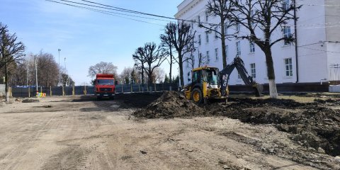 В центре Ульяновска ведётся первый этап благоустройства Театрального сквера