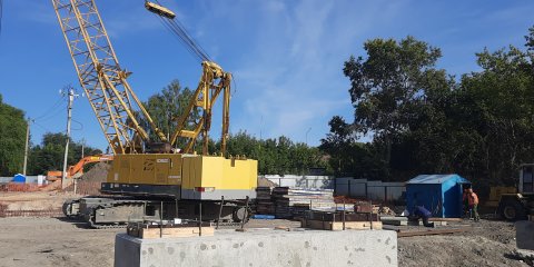 На мосту в створе улиц Шевченко-Смычки полностью готова первая монолитная опора