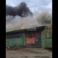 Пожар на СТО в Ульяновске на Урицкого