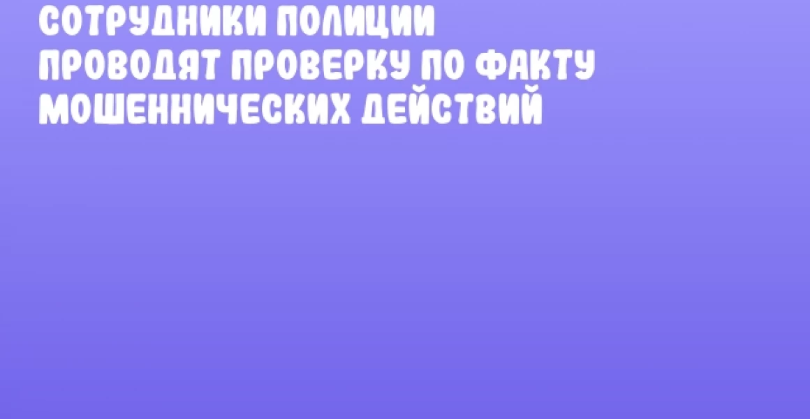 Сотрудники полиции проводят проверку по факту мошеннических действий