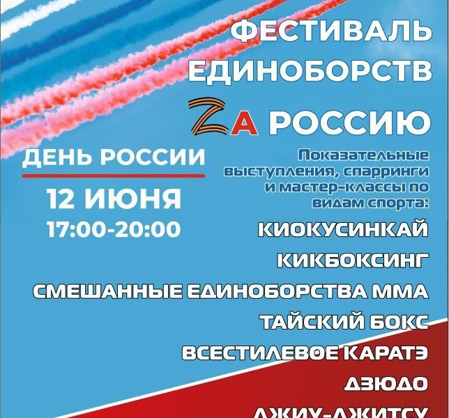 В Ульяновске 12 июня состоится фестиваль единоборств &laquo;Zа Россию&raquo;