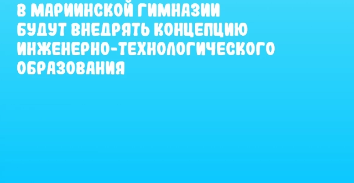 В Мариинской гимназии будут внедрять концепцию инженерно-технологического образования