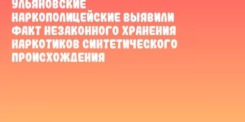 Ульяновские наркополицейские выявили факт незаконного хранения наркотиков синтетического происхождения
