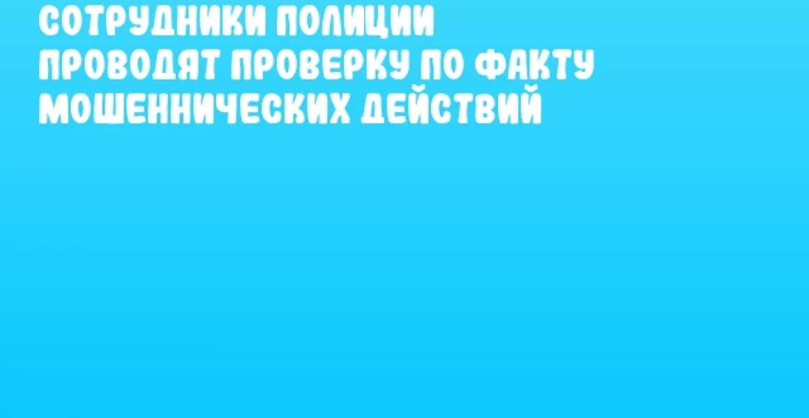 Сотрудники полиции проводят проверку по факту мошеннических действий