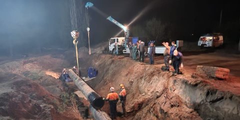 В районе Архангельского водозабора завершается ремонт водовода диаметром 600 мм