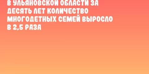 В Ульяновской области за десять лет количество многодетных семей выросло в 2,5 раза