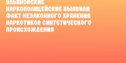 Ульяновские наркополицейские выявили факт незаконного хранения наркотиков синтетического происхождения