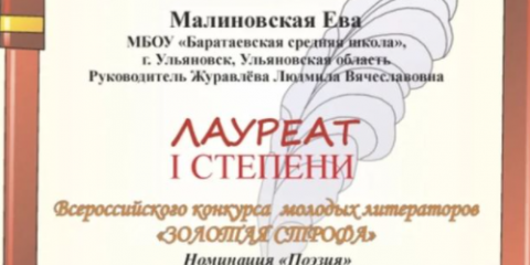 11 ульяновских школьников стали лауреатами Всероссийского конкурса &laquo;Золотая строфа&raquo;