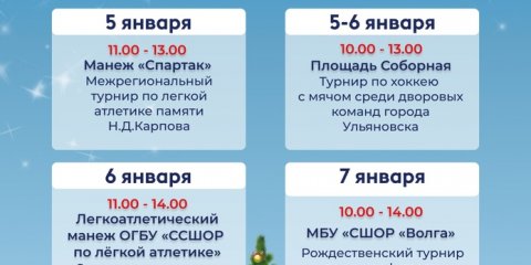 Турниры по легкой атлетике, хоккею и флорболу: спортивная афиша Ульяновска на новогодние праздники