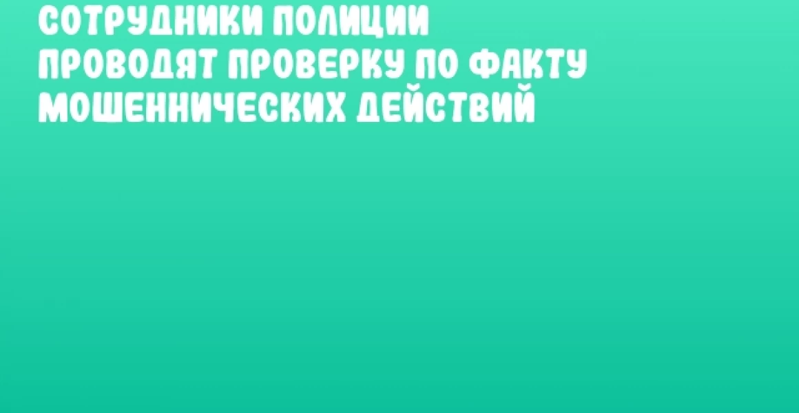 Сотрудники полиции проводят проверку по факту мошеннических действий