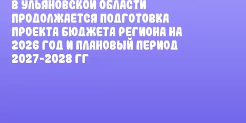 В Ульяновской области продолжается подготовка проекта бюджета региона на 2026 год и плановый период 2027-2028 гг