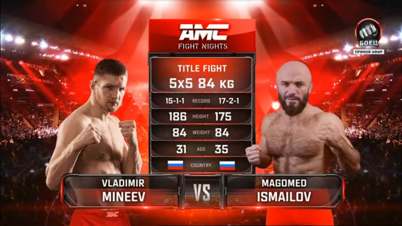 Владимир Минеев против Магомеда Исмаилова. Полное видео боя AMC Fight Nights.