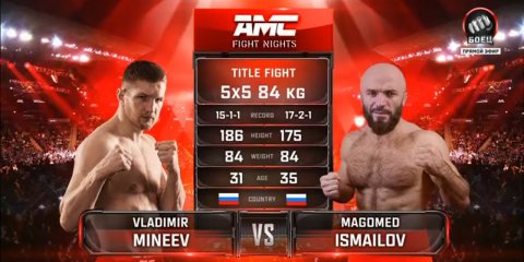 Владимир Минеев против Магомеда Исмаилова. Полное видео боя AMC Fight Nights.