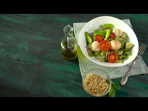 Кулинария: Рецепт салата с киноа и морским гребешком в мультиварке от Константина Ивлева
