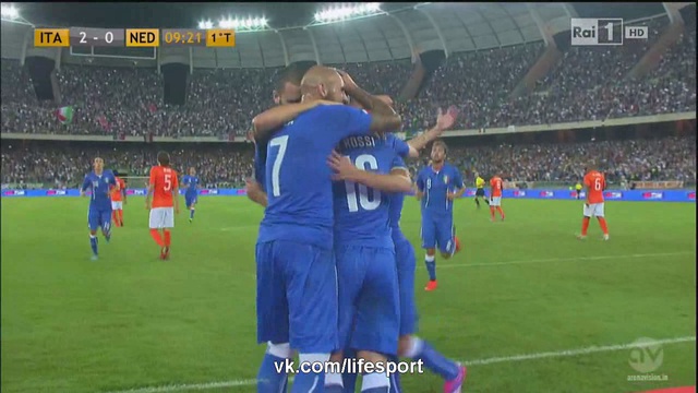Видео Италия 2:0 Нидерланды | Гол Де Росси (пен) HD